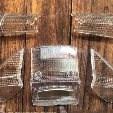 Bộ 5 ốp, nắp chụp võ đèn xi nhan trắng xe DREAM Thái trong suốt - Ảnh 2
