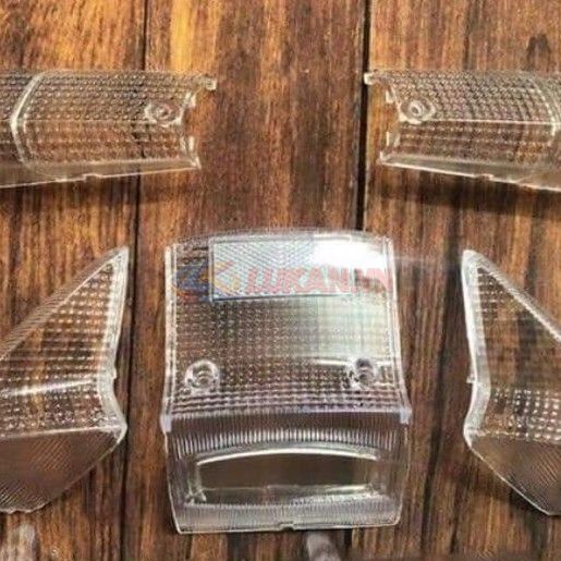 Bộ 5 ốp, nắp chụp võ đèn xi nhan trắng xe DREAM Thái trong suốt
