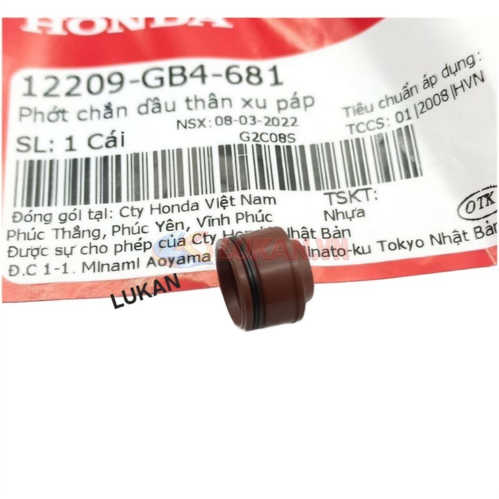 Phốt, phớt chắn dầu thân cây xupap DREAM, WAVE, FUTURE, CUB... zin Honda 12209-GB4-681 - Ảnh 2