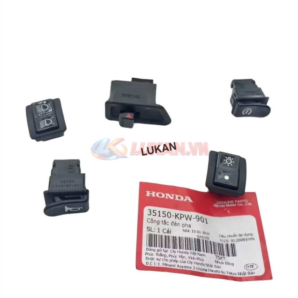 Bộ 5 nút bật, công tắc điện WAVE A, RS, S100, RSX 100... zin chính hãng