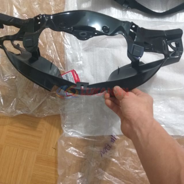 Bộ 3 ốp nhựa, vỏ đầu đèn xe WAVE S110, RS, RSX... Đen zin Honda - Ảnh 2