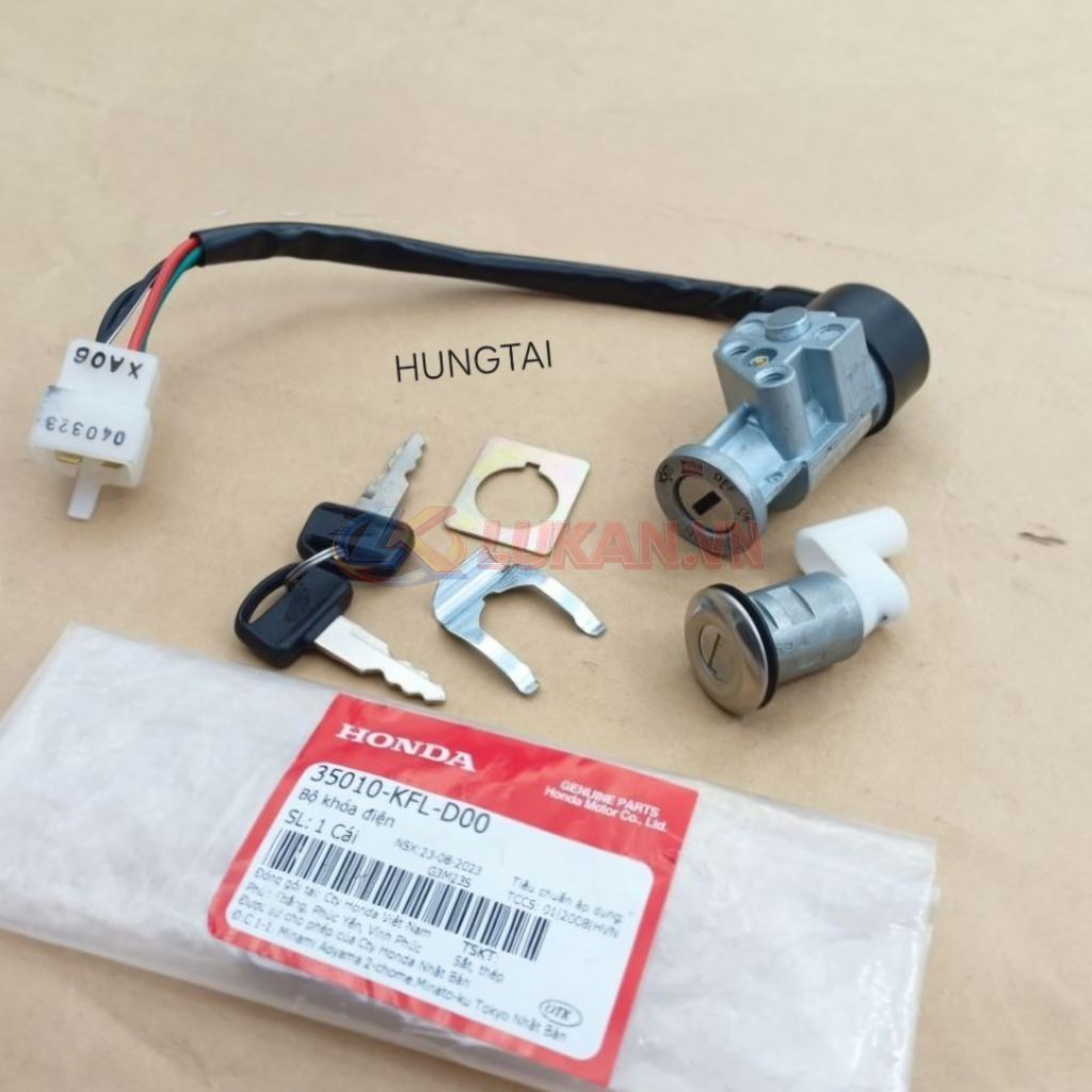 Bộ ổ khóa, công tắc điện xe WAVE THÁI, ALPHA, ZX.... zin chính hãng 35010-KFL-D00 - Ảnh 5