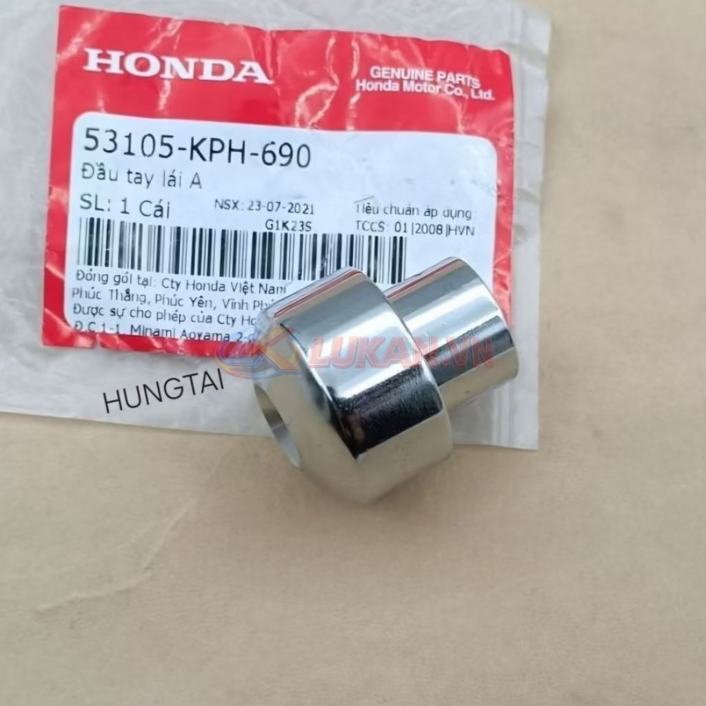Gù đầu tay lái, trắng inox bao tay nắm WAVE, FUTURE... zin Honda 53105-KPH-690 - Ảnh 3