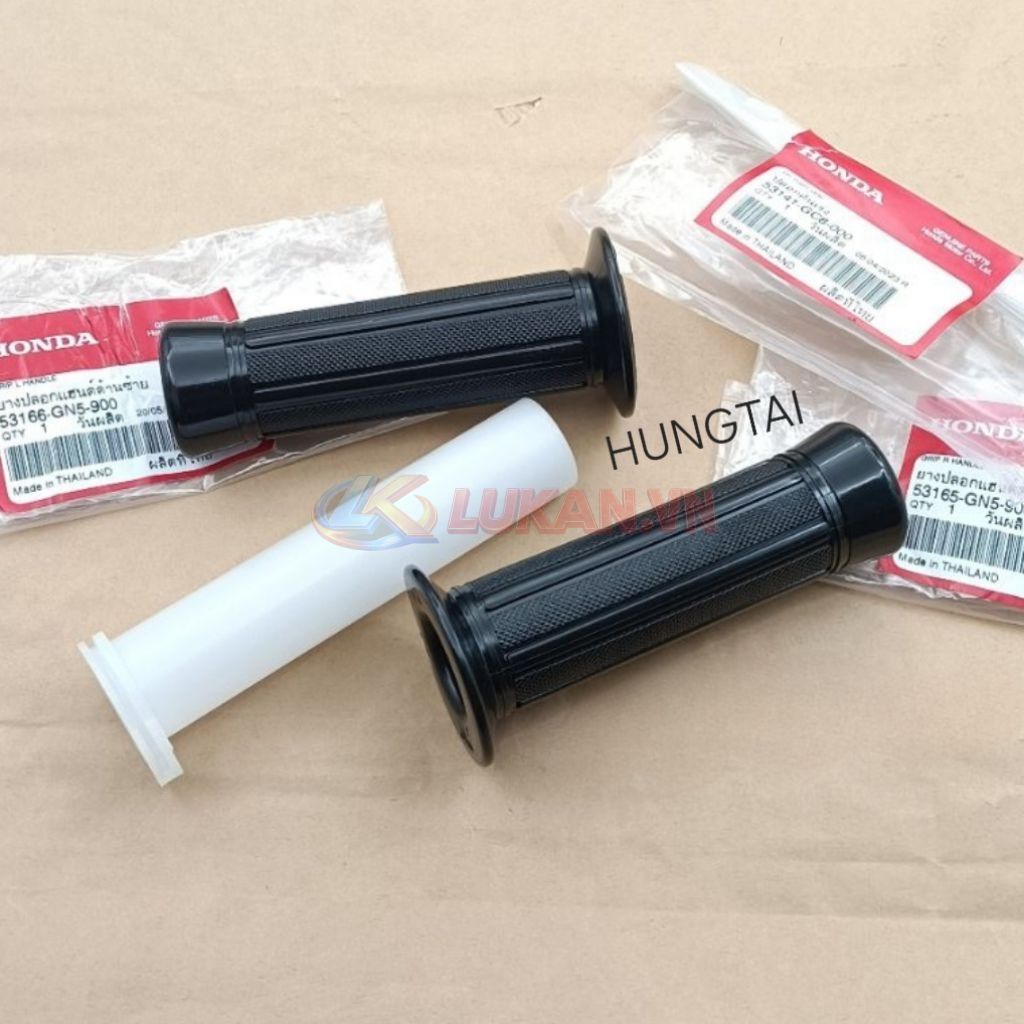 Cặp cao su bao tay lái, nắm xe DREAM Thái luôn ống ga zin 53165-GN5-900, 53166-GN5-900