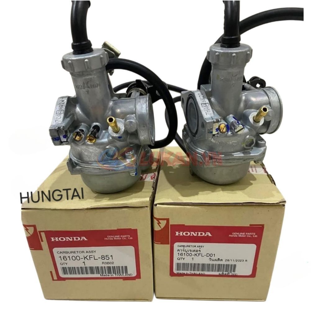 Bình xăng con, chế hòa khí WAVE Thái 110, FUTURE 1 đời đầu zin Honda 16100-KFL-861, 16100-KFL-851