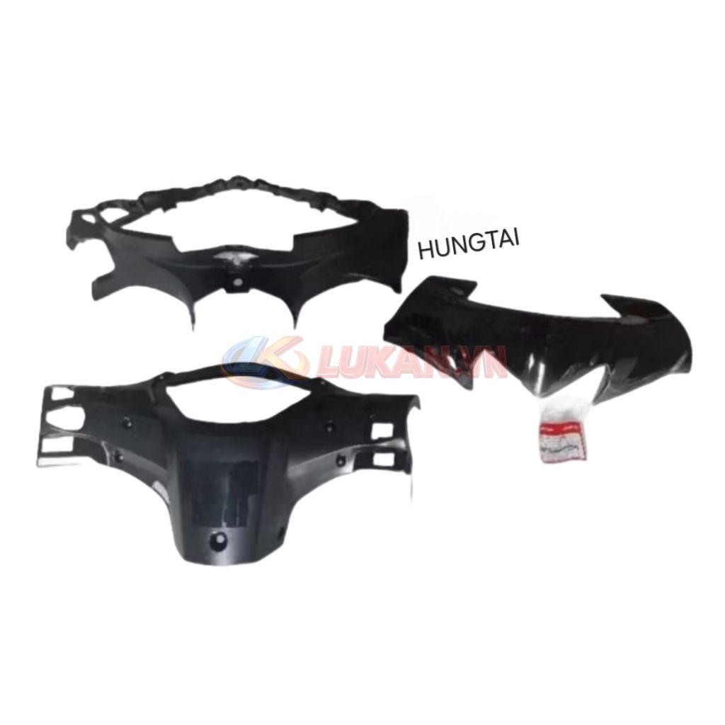 Bộ 3 ốp nhựa, vỏ đầu đèn xe WAVE S110, RS, RSX... Đen zin Honda
