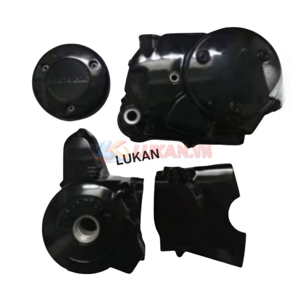 Bộ 4 nắp, ốp lốc máy xe WAVE Thái, ALPHA, A, RS... đen zin Honda