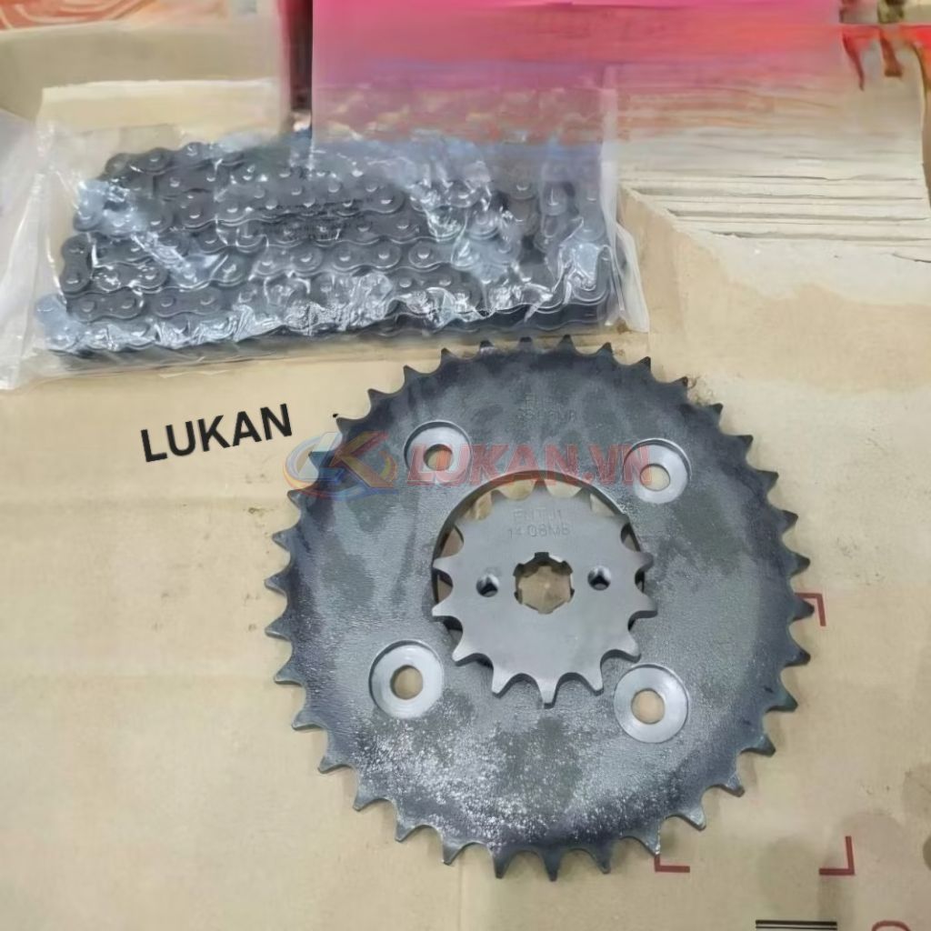 Bộ nhông sên dĩa, xích tải WAVE A, ALPHA, RS, S100, RSX... zin Honda H0640-KTL-640 - Ảnh 3