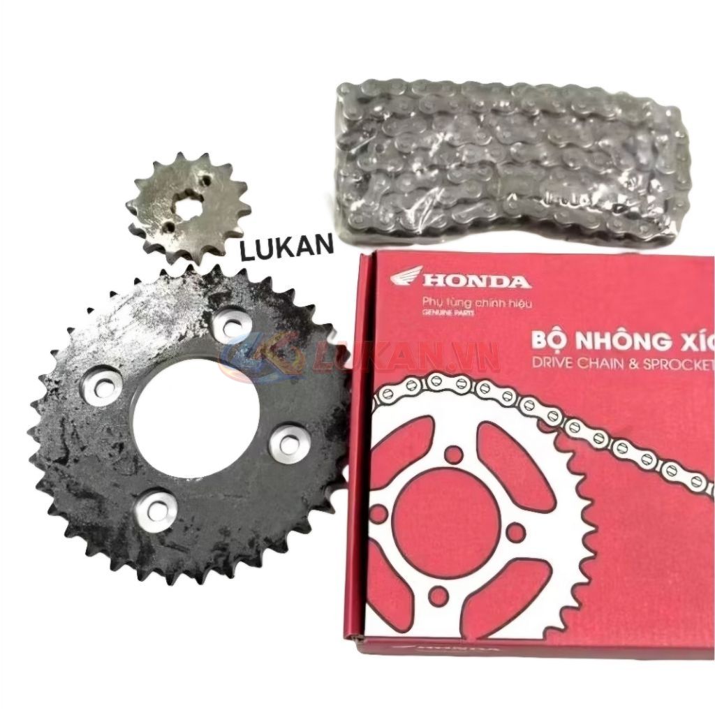 Bộ nhông sên dĩa, xích tải WAVE A, ALPHA, RS, S100, RSX... zin Honda H0640-KTL-640 - Ảnh 4