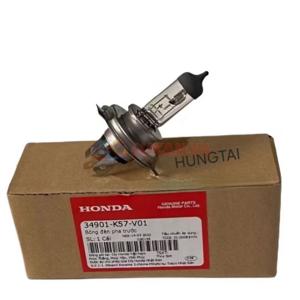 Bóng đèn pha 3 chân dài DREAM, WAVE, FUTURE... zin Honda 34901-K57-V01 - Ảnh 3