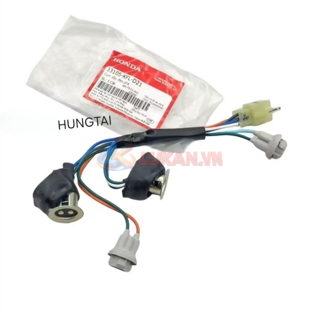 Dây điện đuôi chóa đèn pha WAVE ALPHA, ZX zin Honda 33105-KFL-D21