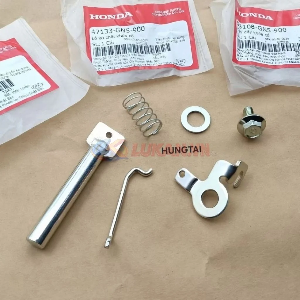 Full bộ chốt khóa cổ xe DREAM zin chính hãng Honda - Ảnh 2