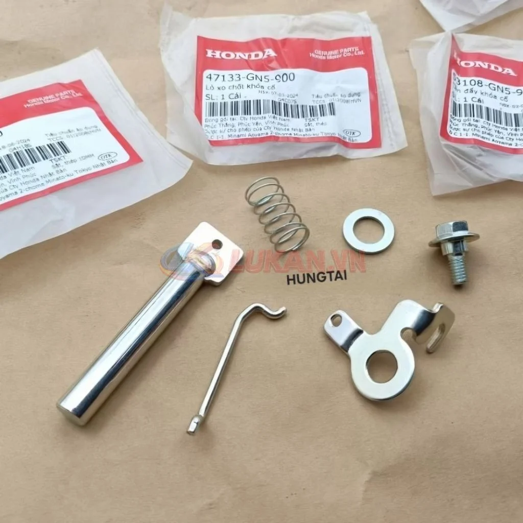 Full bộ chốt khóa cổ xe DREAM zin chính hãng Honda - Ảnh 3