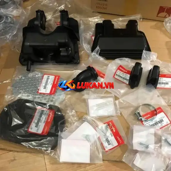 Bộ pô e lọc gió xe Super DREAM, WAVE 100... đầy đủ chi tiết zin Honda