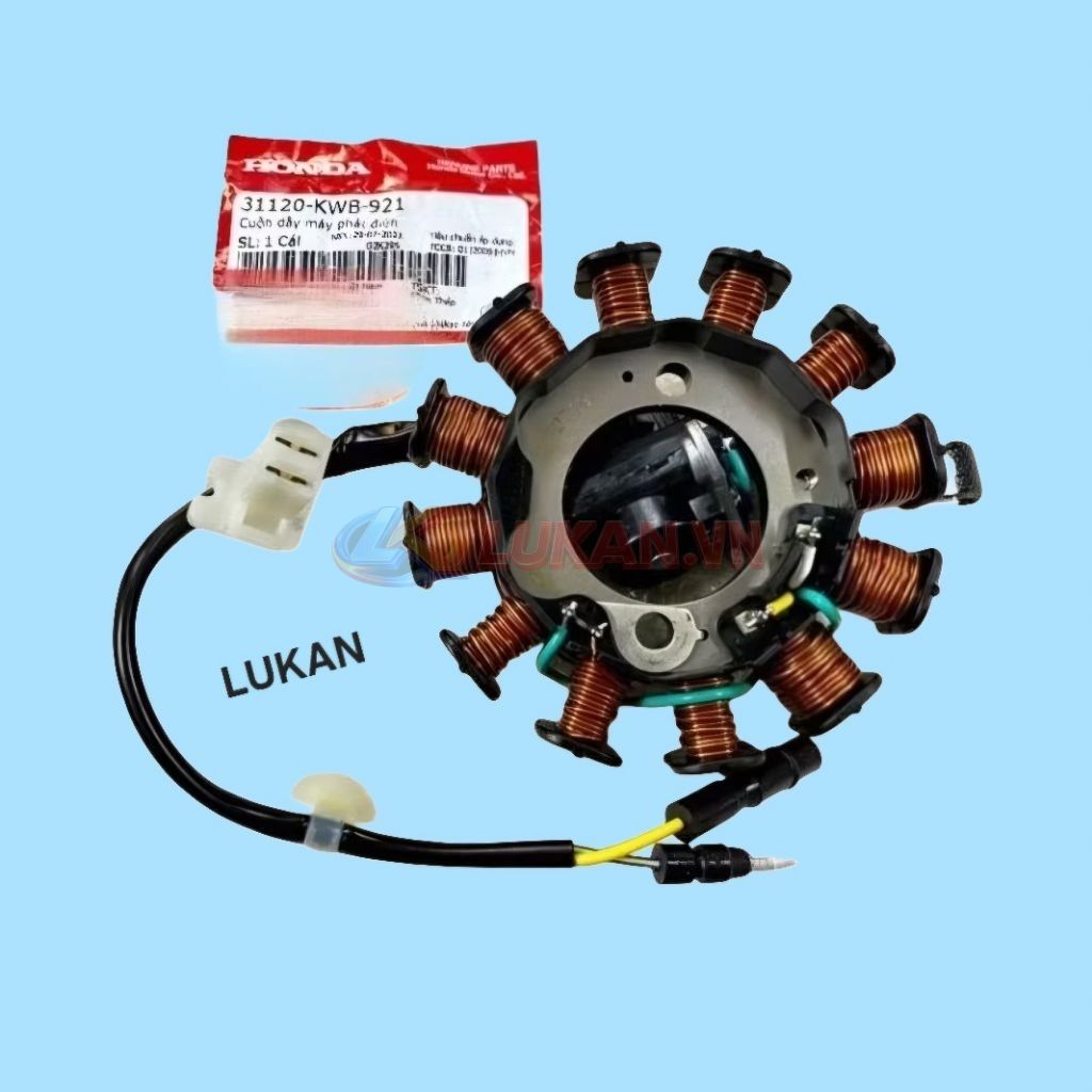 Cuộn lửa máy phát điện, đèn WAVE S110, RS, RSX... zin chính hãng 31120-KWB-921