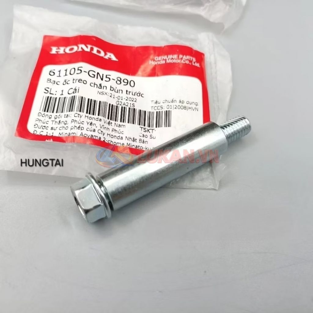 2 Ốc lắp baga mũi, chắn bùn trước xe DREAM zin. bu lông 8x60 95701-080-6000, 61105-GN5-890 - Ảnh 3