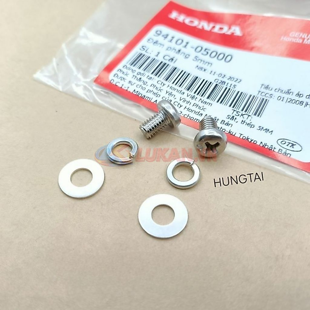 Bộ ốc, vít lắp vĩ cổ pô DREAM, WAVE, FUTURE... zin Honda 94101-05000, 93500-050-084J - Ảnh 4