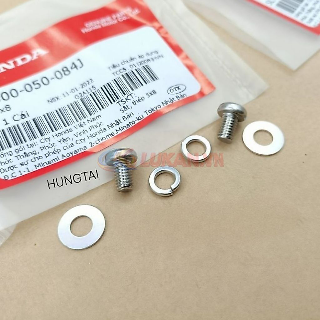 Bộ ốc, vít lắp vĩ cổ pô DREAM, WAVE, FUTURE... zin Honda 94101-05000, 93500-050-084J - Ảnh 3