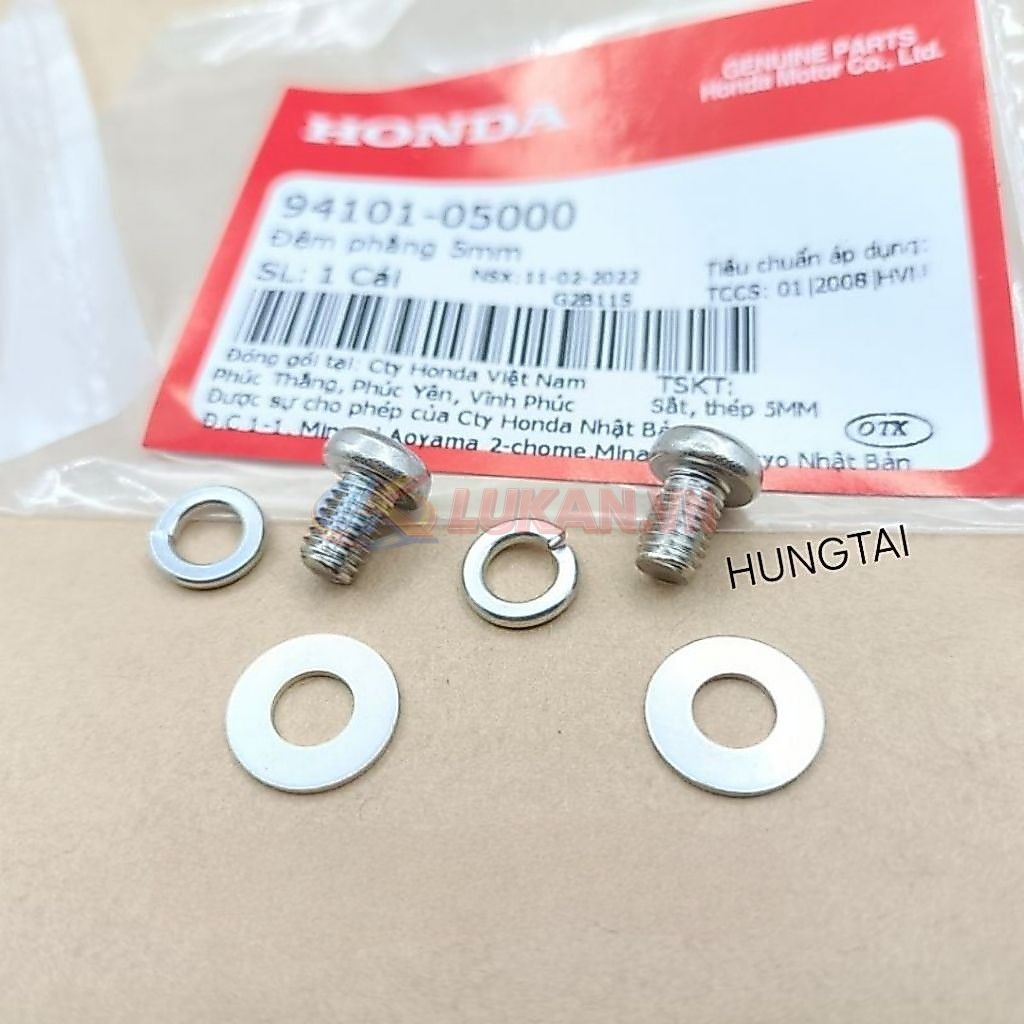 Bộ ốc, vít lắp vĩ cổ pô DREAM, WAVE, FUTURE... zin Honda 94101-05000, 93500-050-084J - Ảnh 2