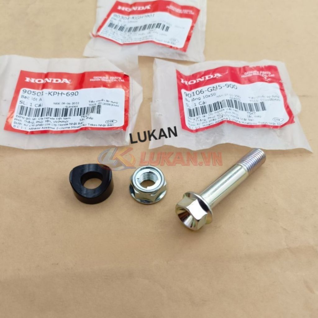 Bộ ốc lắp bắt sọ khỉ, chảng ba cổ tay lái DREAM, WAVE, FUTURE 1... zin 90106-GN5-900 - Ảnh 2