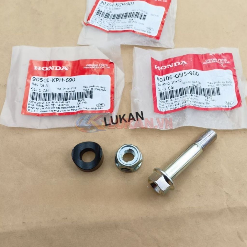 Bộ ốc lắp bắt sọ khỉ, chảng ba cổ tay lái DREAM, WAVE, FUTURE 1... zin 90106-GN5-900 - Ảnh 4