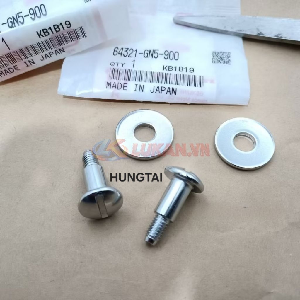 Cặp ốc bắt nhựa cốp CDI, yếm xe DREAM zin Honda Japan. đệm 8mm 64321-GN5-900, 94103-08200 - Ảnh 2