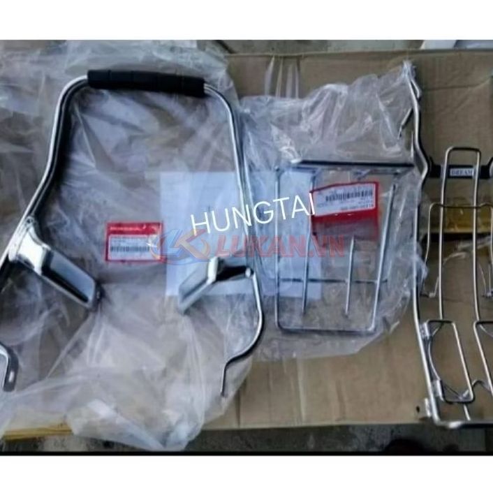 Bộ baga inox trước sau, quai yên xe DREAM zin Honda