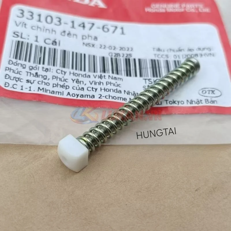 Ốc vít lò xo chỉnh chóa đèn pha xe DREAM zin chính hãng 33103-147-671 - Ảnh 3