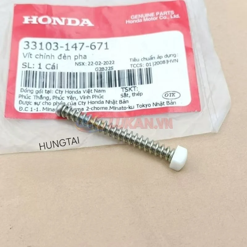 Ốc vít lò xo chỉnh chóa đèn pha xe DREAM zin chính hãng 33103-147-671 - Ảnh 4