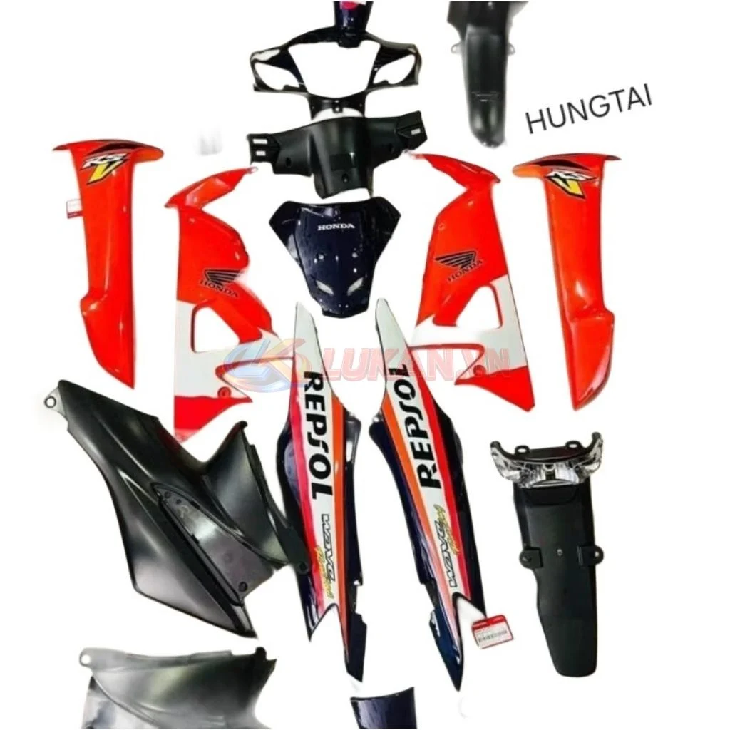 Bộ nhựa dàn áo, võ xe WAVE RS Cam zin Honda luôn tem repsol - Ảnh 2