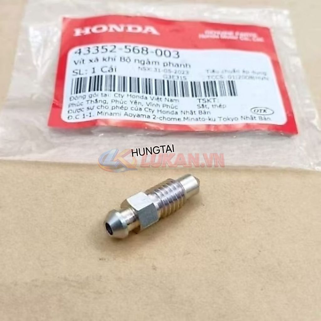 Ốc, vít xã khí heo dầu, phanh thắng đĩa WAVE, FUTURE, WINNER.... zin Honda 43352-568-003 - Ảnh 4