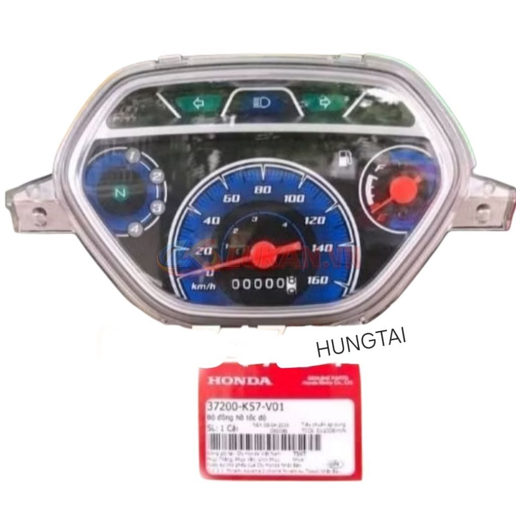 Cụm đồng hồ công tơ mét WAVE BLADE 110, ALPHA, ZX nền Xanh zin Honda 37200-K57-V01 - Ảnh 3
