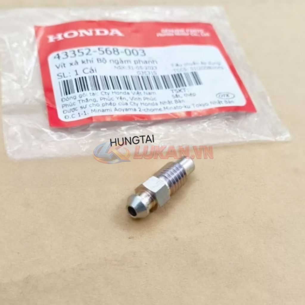 Ốc, vít xã khí heo dầu, phanh thắng đĩa WAVE, FUTURE, WINNER.... zin Honda 43352-568-003 - Ảnh 3