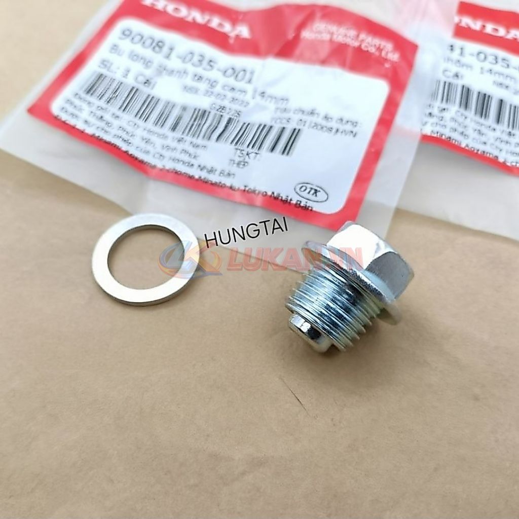 Ốc tăng sên, xích cam DREAM, WAVE, FUTURE.... bu lông 14mm zin 90081-035-001 - Ảnh 3