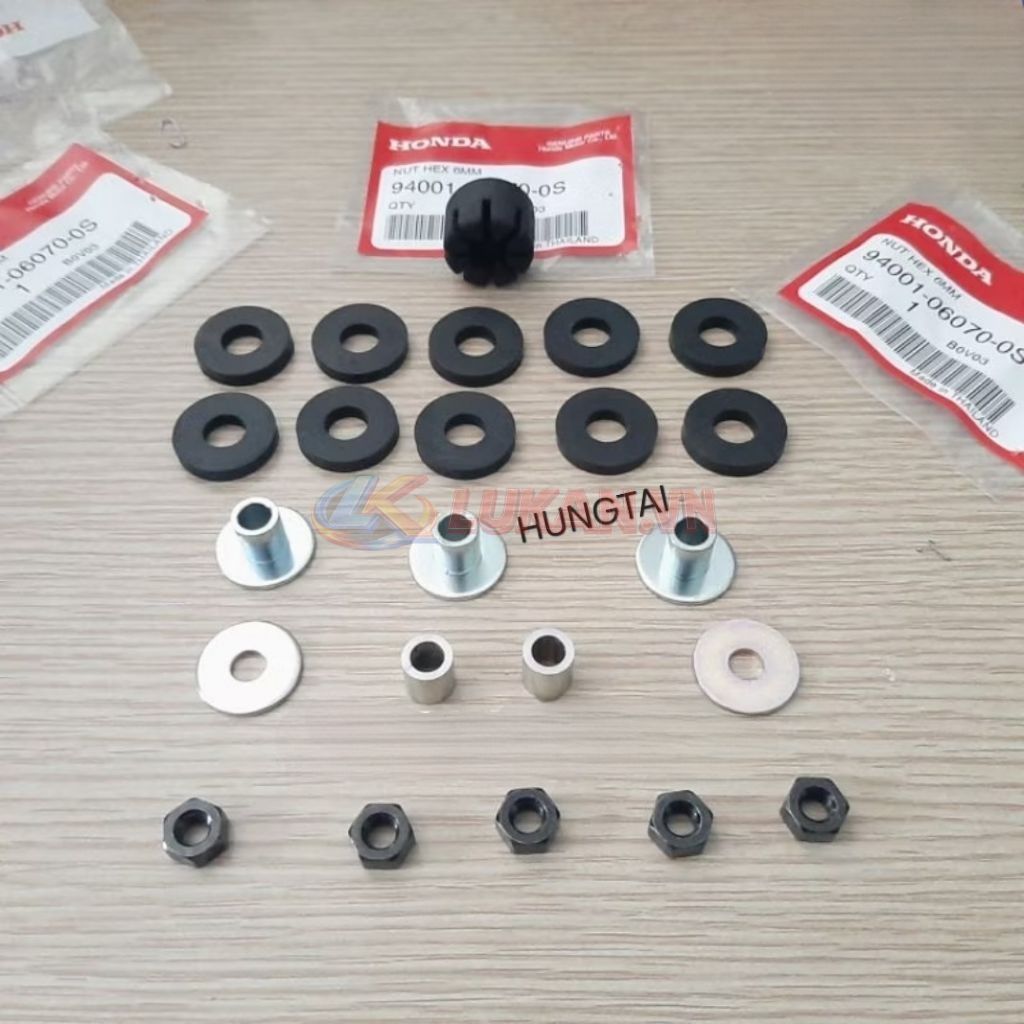 Bộ ốc đệm cao su bản lề yên WAVE Thái, ALPHA, FUTURE 1... zin Honda - Ảnh 3