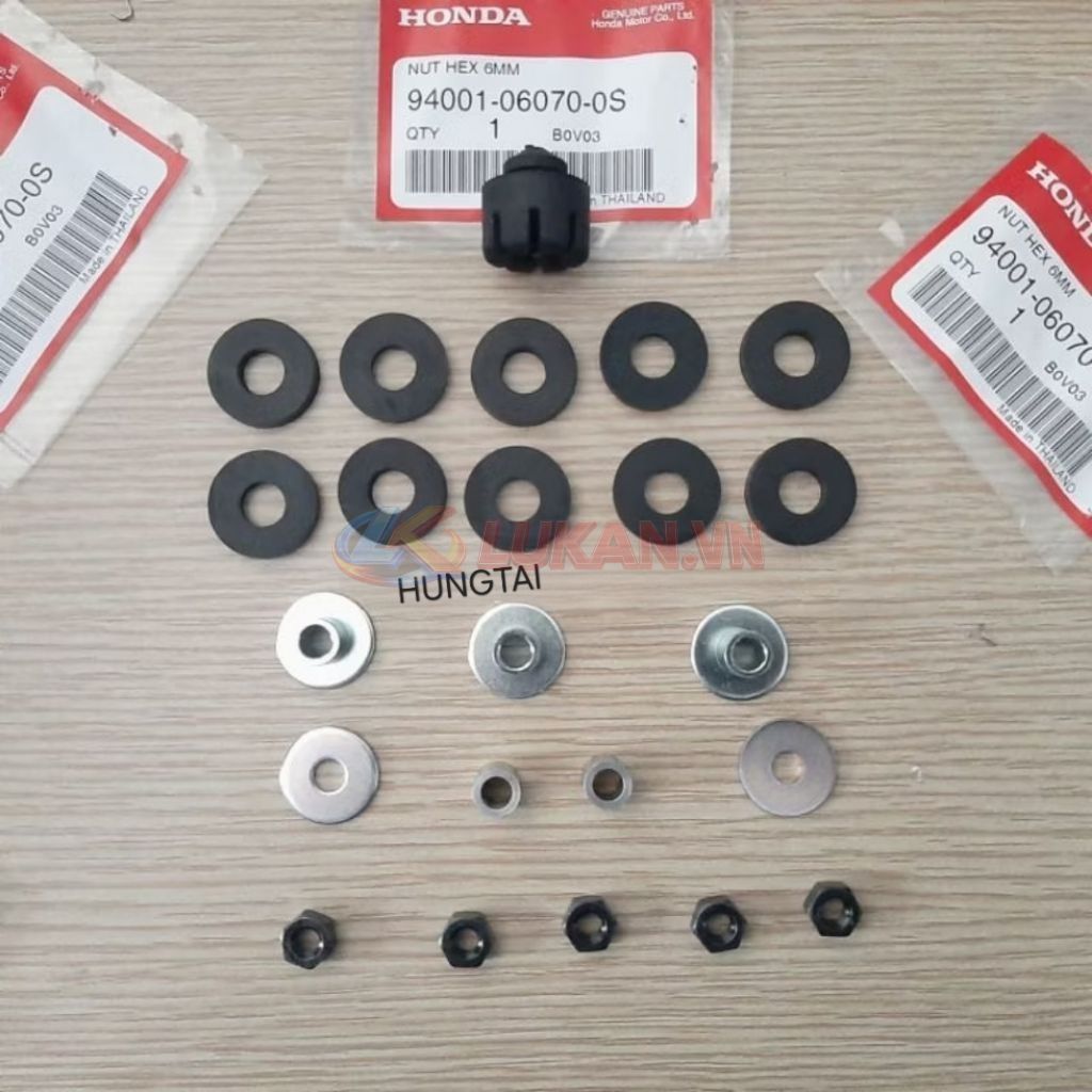 Bộ ốc đệm cao su bản lề yên WAVE Thái, ALPHA, FUTURE 1... zin Honda - Ảnh 2
