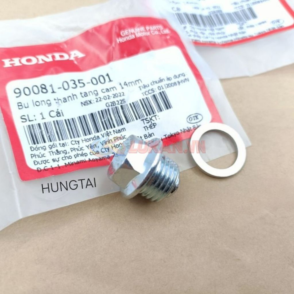 Ốc tăng sên, xích cam DREAM, WAVE, FUTURE.... bu lông 14mm zin 90081-035-001 - Ảnh 5