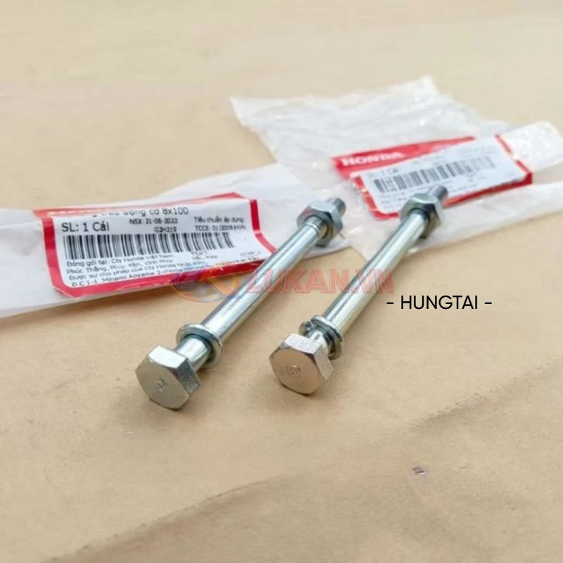 Cặp ốc, cốt treo máy, động cơ WAVE ALPHA, RS, S100, RSX.... zin bu lông 8x100 95301-081-1008 - Ảnh 2
