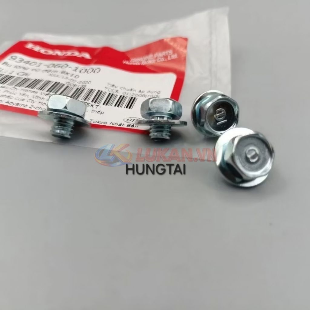 Bộ 4 ốc hộp xích, sên cacte DREAM, WAVE, FUTURE, CUB... zin Honda 90118-383-000, 93401-060-1000 - Ảnh 3