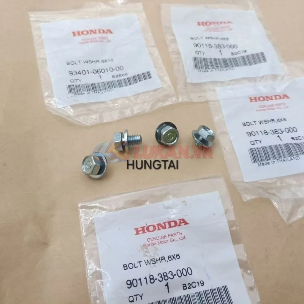 Bộ 4 ốc hộp xích, sên cacte xe DREAM, WAVE, FUTURE... zin Honda Thái 90118-383-000, 93401-06010-00 - Ảnh 2