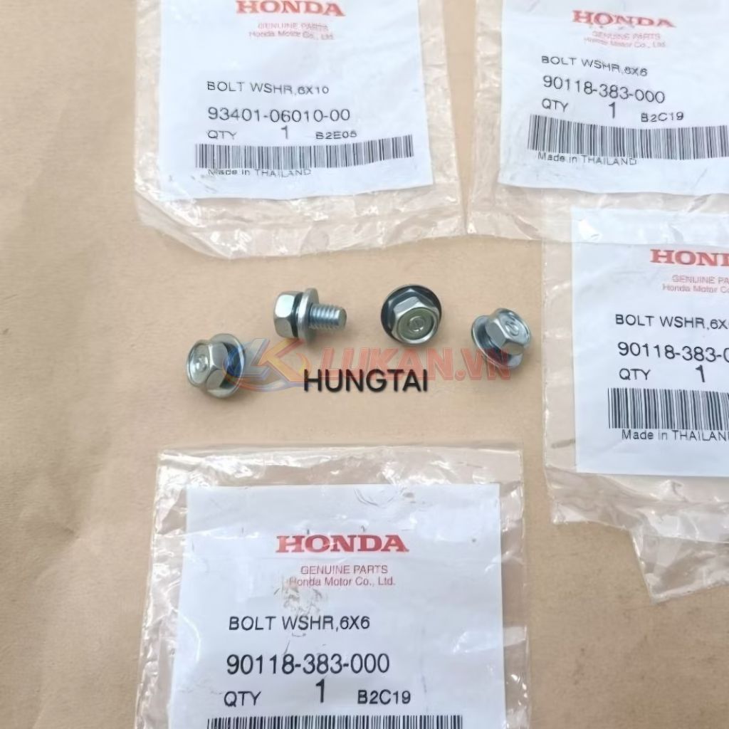 Bộ 4 ốc hộp xích, sên cacte xe DREAM, WAVE, FUTURE... zin Honda Thái 90118-383-000, 93401-06010-00 - Ảnh 3