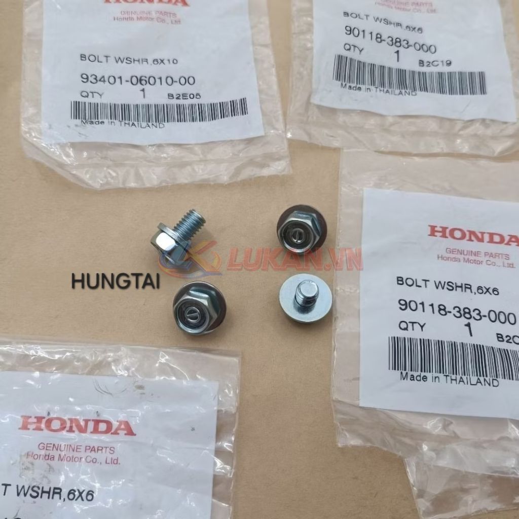 Bộ 4 ốc hộp xích, sên cacte xe DREAM, WAVE, FUTURE... zin Honda Thái 90118-383-000, 93401-06010-00 - Ảnh 4