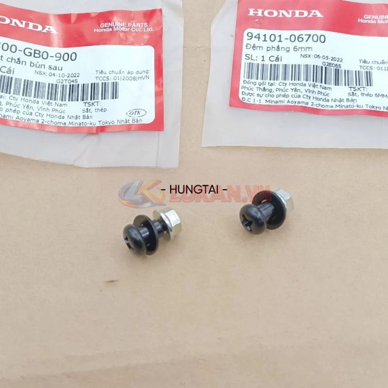 Bộ ốc bắt nhựa đuôi, dè chắn bùn sau xe DREAM zin 94101-06700, 90300-GB0-900 - Ảnh 4