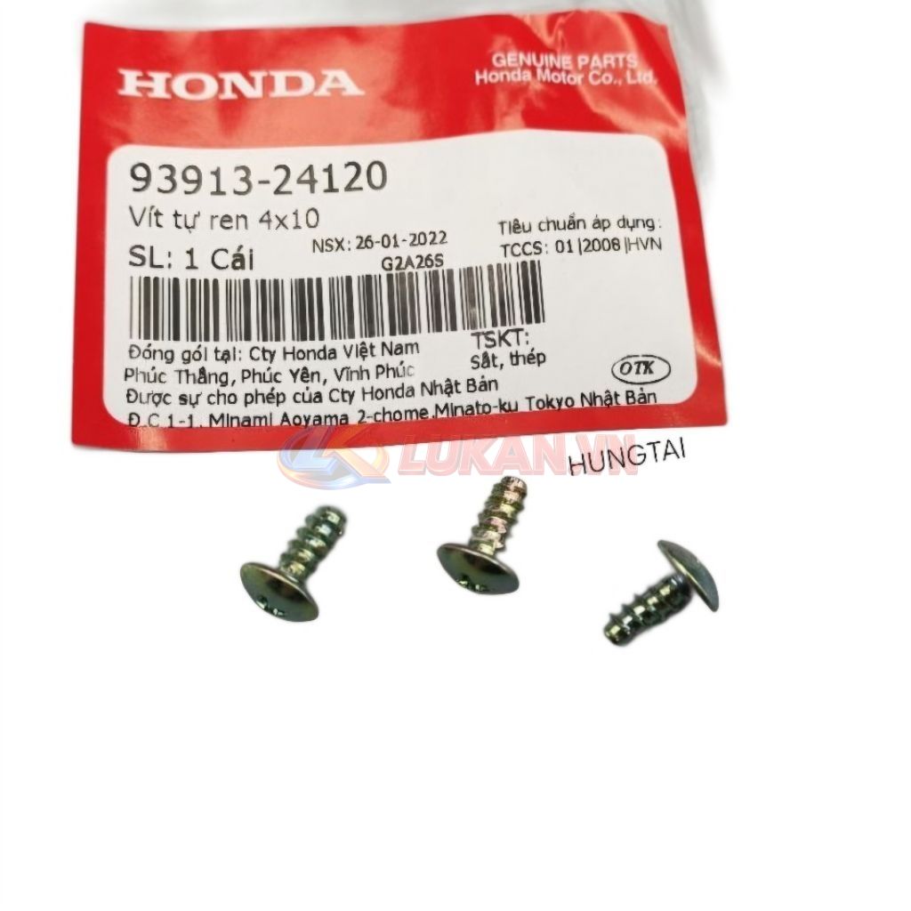1 ốc, vít bắt nhựa mặt nạ xi trước xe DREAM... zin Honda 4x10 93913-24120 - Ảnh 4