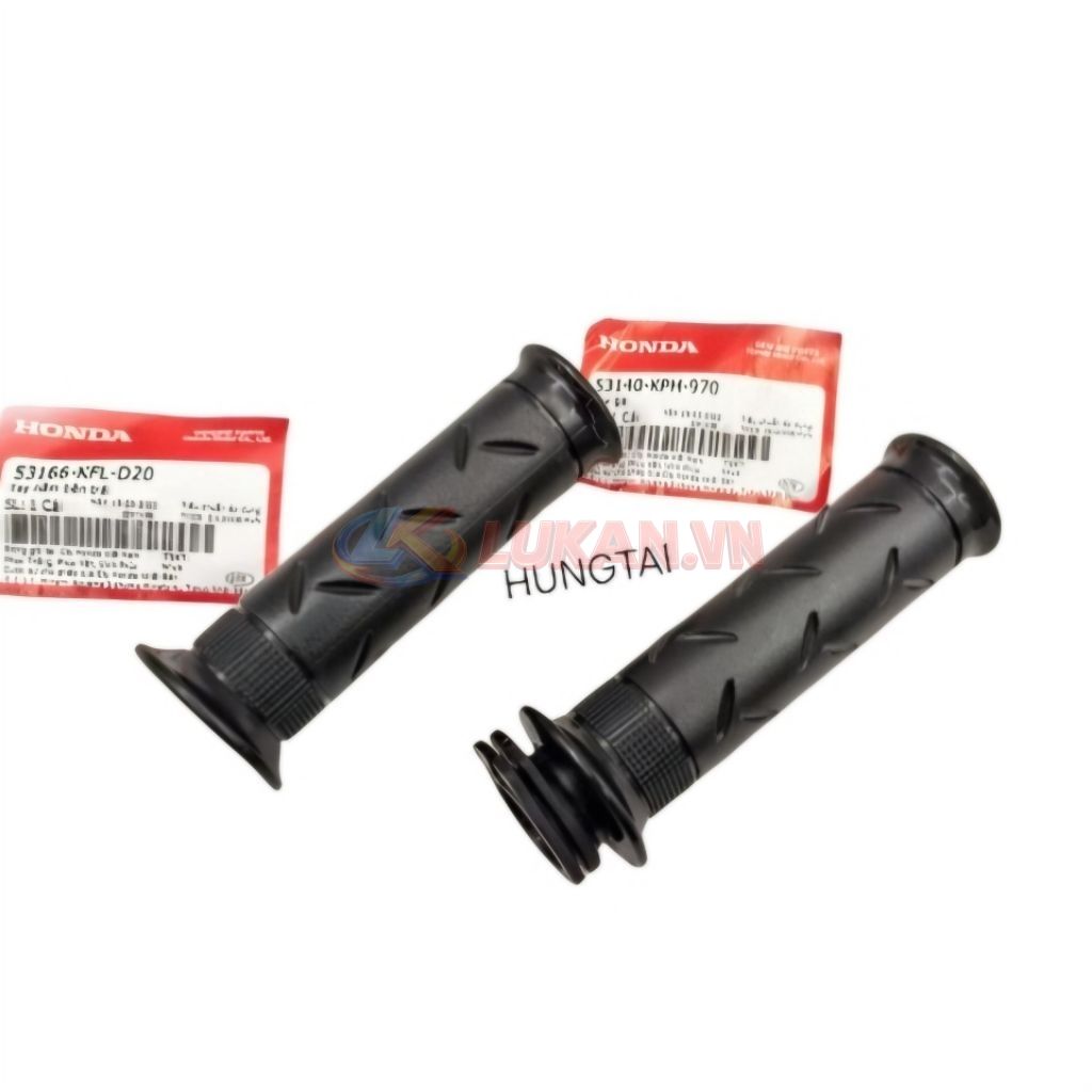 Cặp cao su, bao tay nắm, lái WAVE A, ALPHA, RS, S100, RSX... zin 53166-KFL-D20, 53140-KPH-970