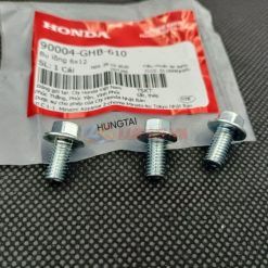 3 ốc nắp nhựa nắp nồi, côn DREAM, WAVE, FUTURE... zin. Bu lông 6x12 90004-GHB-610
