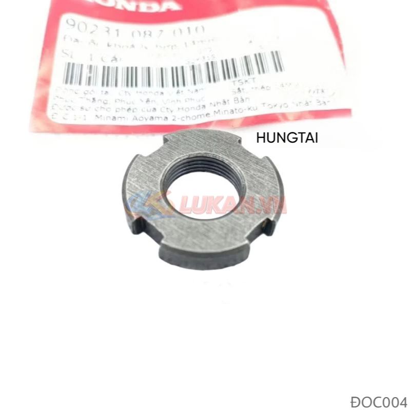 Ốc khóa chuông trước, nồi côn, ly hợp DREAM, WAVE, FUTURE.... tán 14mm zin 90231-087-010 - Ảnh 3