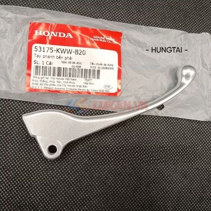 Tay thắng phanh đùm trước xe WAVE S110... zin Honda 53175-KWW-B20