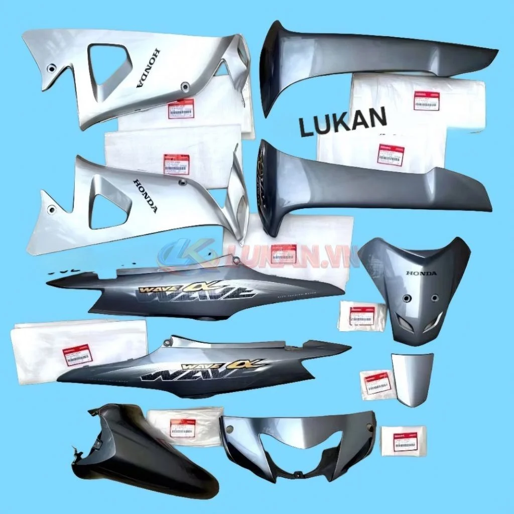 Bộ nhựa dàn áo, võ xe WAVE A, ALPHA 2014-2015.... Xám zin Honda