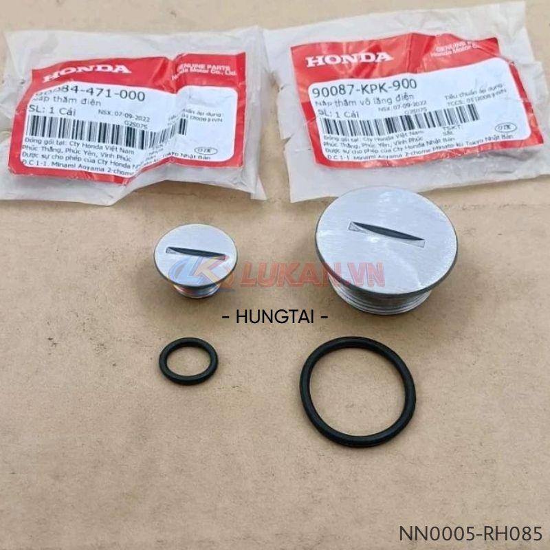 Cặp nắp thăm lốc đề lửa, điện nhôm FUTURE 2, NEO, X 125.... zin 90087-KPK-900, 90084-471-000